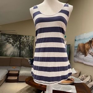 Lululemon White & Navy striped tank Size 12